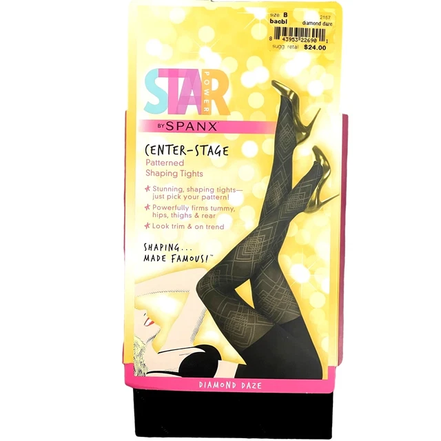 STAR POWER SPANX Center Stage Patterned Shaping Tights Ribbed Row ...