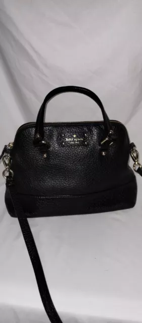 Kate Spade New York Purse Black CowLeather Gold Hardware Crossbody Strap Handbag