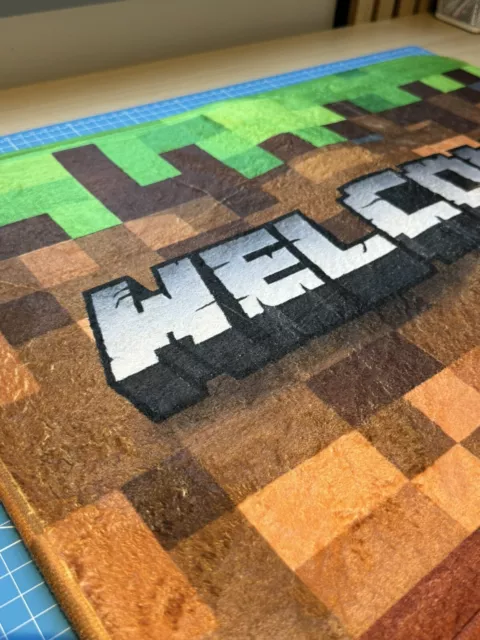 Minecraft Welcome Floor Mat Rug Doormat For Bedroom Or Bathroom - Brand New