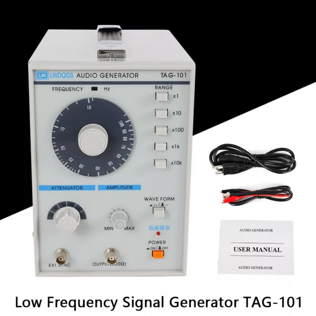 Low Frequency Audio Signal Generator Signal Source 10Hz-1Mhz W/Test clip USA