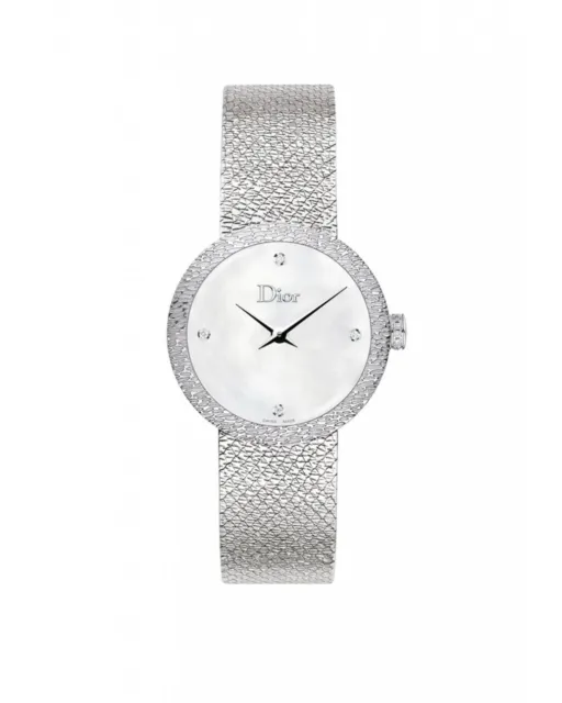 Dior Christian La D De Satine 25mm Watch CD047112M001 Diamond 2 Year Warranty
