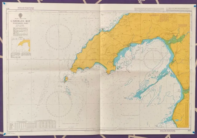 Admiralty 1971 Wales-West Coast Cardigon Bay Northern Part Vintage Map Chart