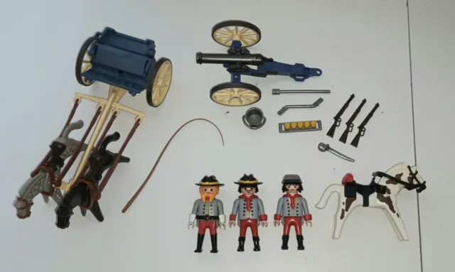 Playmobil Western UNIKAT Südstaatler/Südstaaten Artillerie Kanone Lafette : ACW