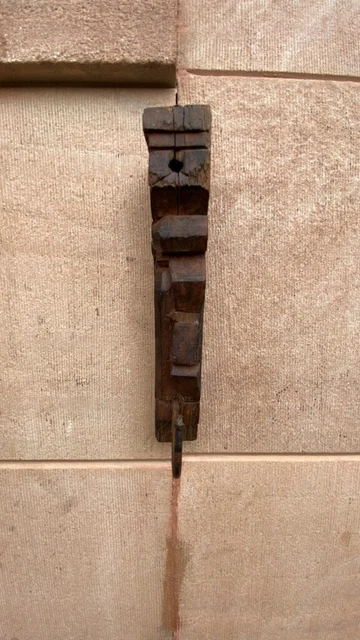 Old Antique Handcrafted Wood Wall Hanging Bracket Hanger Hook Wall Decor