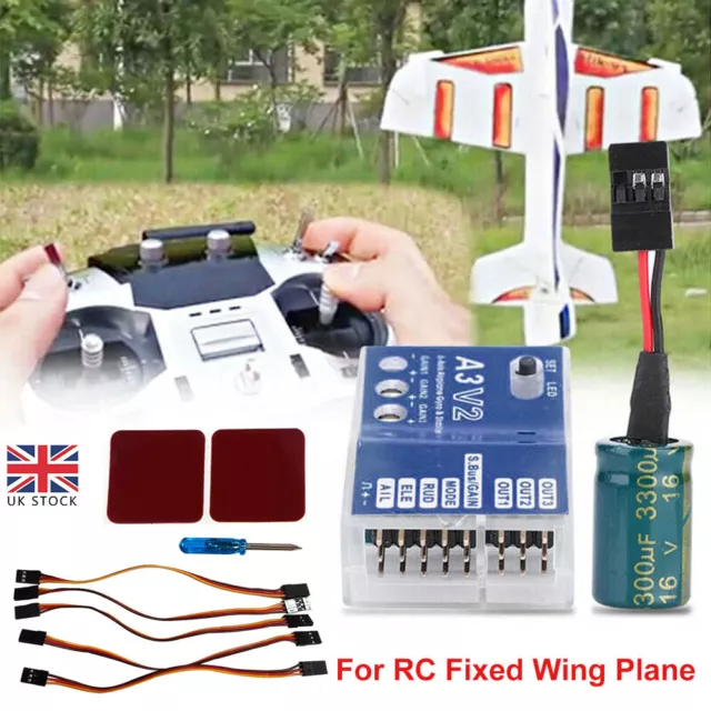 A3 V2 Flight Controller Stabilizer 3-Axis Gyro For RC Fixed Wing Plane RC UK