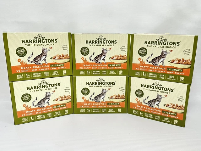 Harringtons Grain Free Meaty Selection in Gravy Adult 1+ Wet Cat Food 72 X 85g