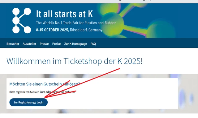 GUTSCHEIN FÜR 1-TAGESKARTE K 2025 Messe 8-15.10.2025 Düsseldorf EUR 17 ...
