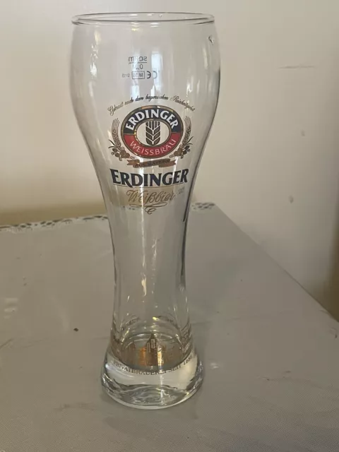 Erdinger Weissbrau Aus Bayern Weibbier 0.5L Rastal Beer Glass 10" Germany