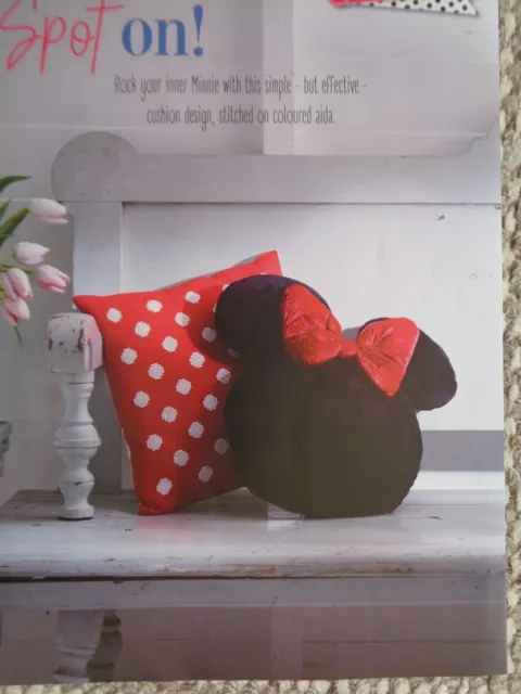 Disney's Minnie Mouse themed cushion cover design cross stitch chart