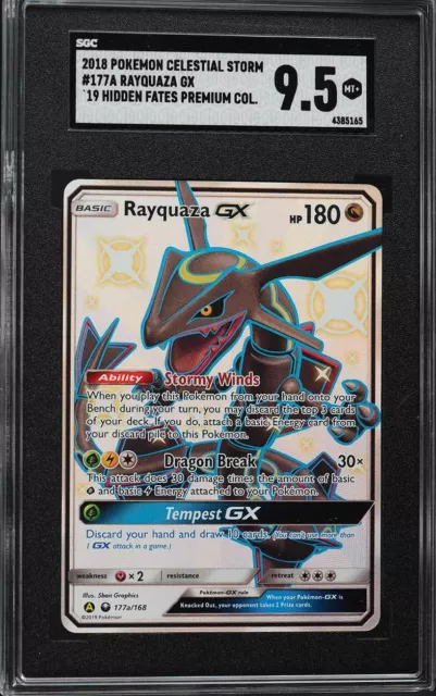 Pokemon Hidden Fates Full Art Shiny Rayquaza GX Promo # 177a GEM MINT PSA  10