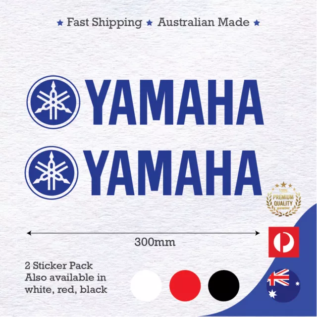 Yamaha 300mm  Fishing Boat fishing marine motorcycle Sticker Decal 2 pack