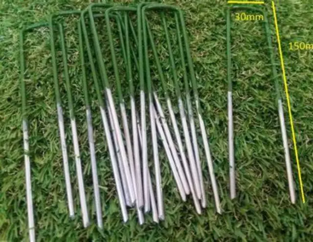 Artificial Grass Half Green U Pins Pegs Galvanised Steel Pegs Membrane UK SELLER
