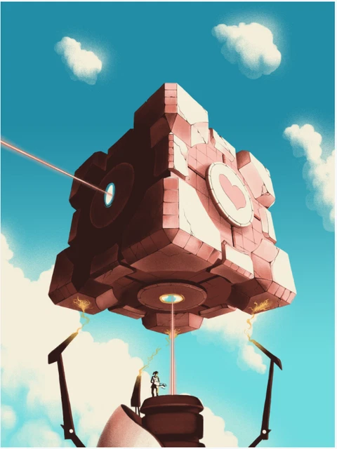 "Portal" The Cube Lyndon Willoughby Game Poster Art Print Bottleneck