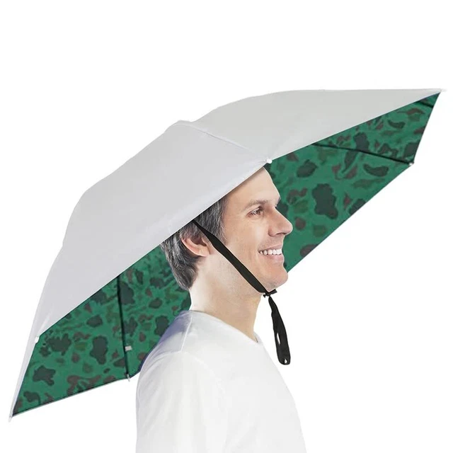Umbrella Hat, Oversize Hands Free Fishing Umbrella Hat Sun Rain Folding Cap