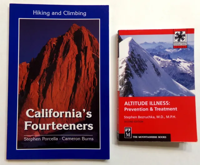 Mountain Climbing Book Lot 2x PB Set: California's Fourteeners, Altitude Illness