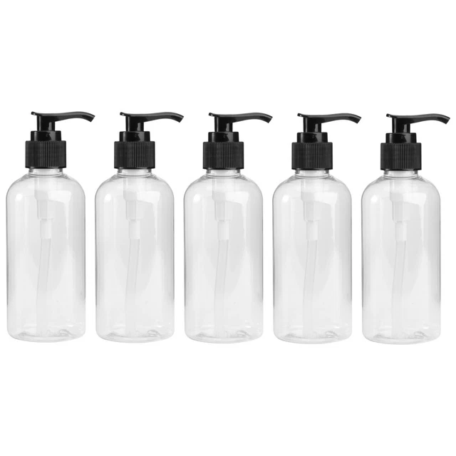 5 piezas contenedor de ducha bomba vacía botella de vidrio transparente lavado corporal