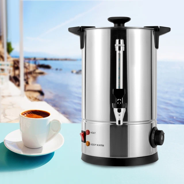 8L Catering Hot Water Boiler Tea Urn Coffee Commercial Electric Stainless Steel!