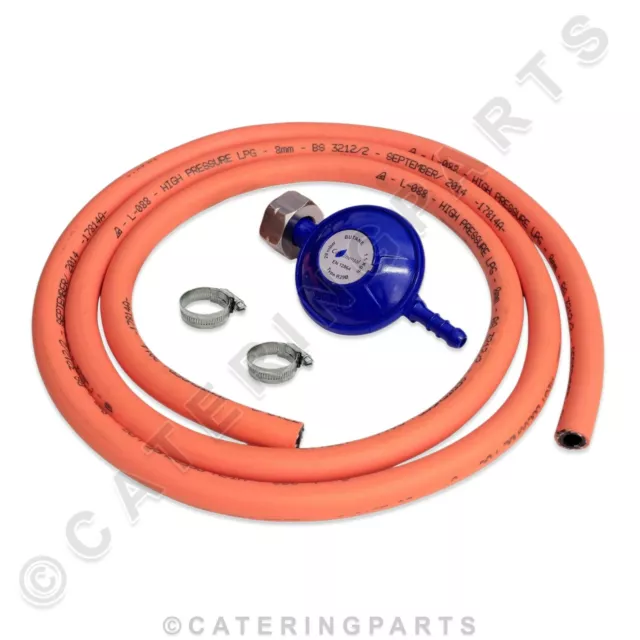 BUTANE SCREW-ON REGULATOR 2m HOSE & CLIPS CALOR 4.5kg GAS BOTTLE CYLINDER REG