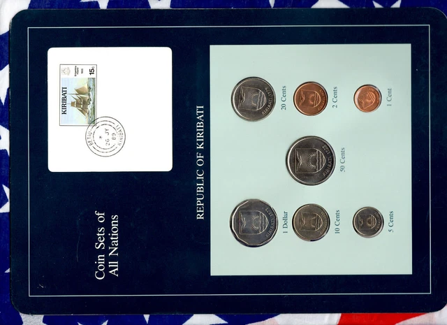 Coin Sets of All Nations Kiribati All 1979 UNC $1,50,20,10,5,2,1 cents 26JY89