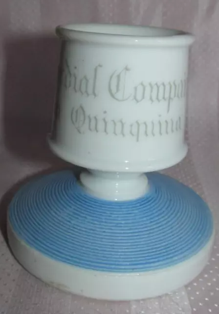 Antique Pyrogenic Porcelain Wines & Spirits Cordial Commate un Quinquina 1890