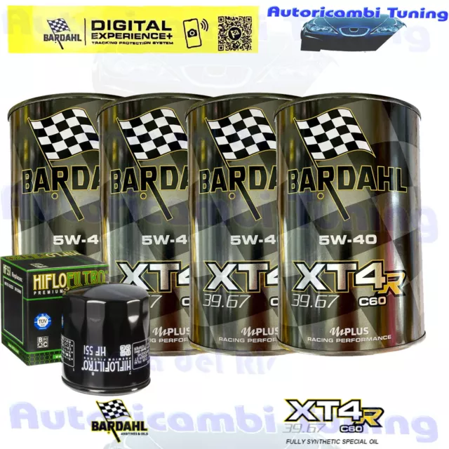 Kit de Mantenimiento Aceite Bardahl Calcomanía XT4R 5W40 Filtro para Moto Guzzi