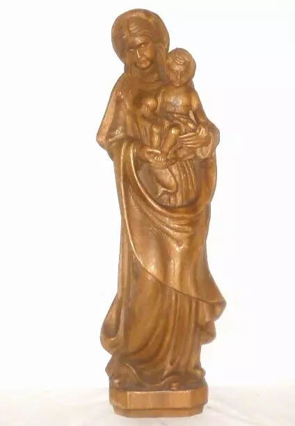 Alte geschnitzte Heiligenfigur Holzfigur Heilige Madonna carved wood Holz 60cm