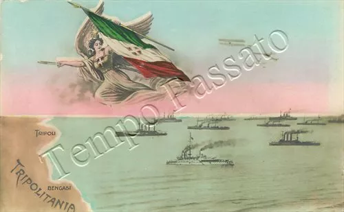 Colonie, Tripolitania - Aerei e navi da guerra verso Tripoli - 1911