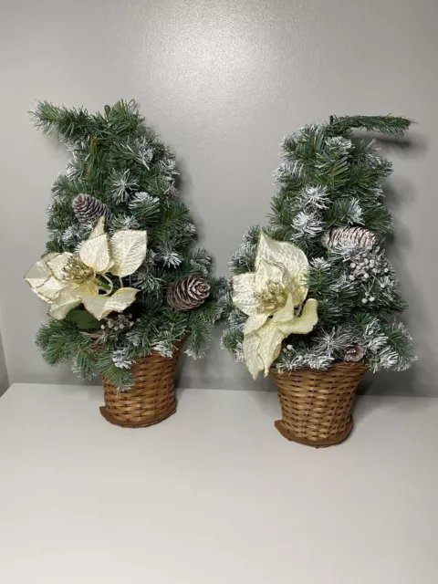 Christmas Tree Wall Decoration - Artificial Plant In Flat Back Basket 40cm
