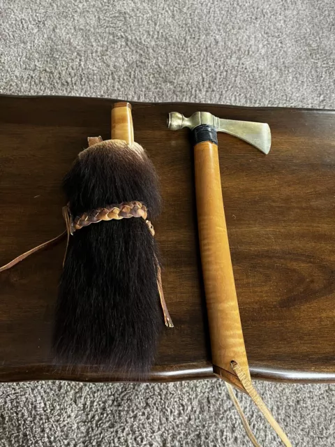 Native American Tomahawk And Bear Skin Knife.