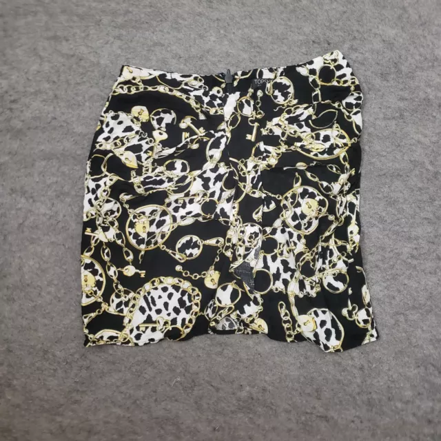 Topshop Skirt Womens 4 Black Gold Mini Short Casual Geometric Short Ladies