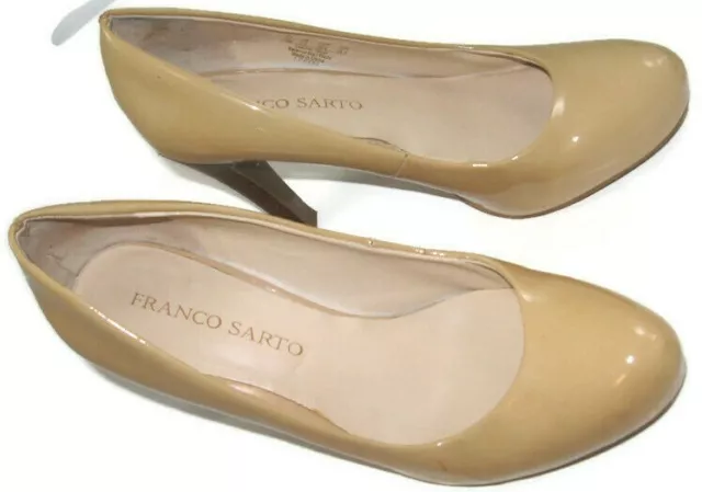 FRANCO SARTO Womens Shoes 7.5 Cicero Nude Patent Leather Stiletto High Heels wFS