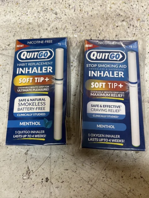 Inhalador sin nicotina Quit Go mentol (paquete de 2)