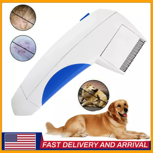 For Dogs Cat Pet Cleaning Tool Electric Flea Zapper Lice Remover Hair Comb Brush