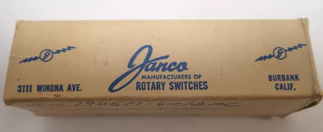 New In Package! Janco Rotary Switches 1905M-6-12Nc Antique 1 Amp 115 Vac