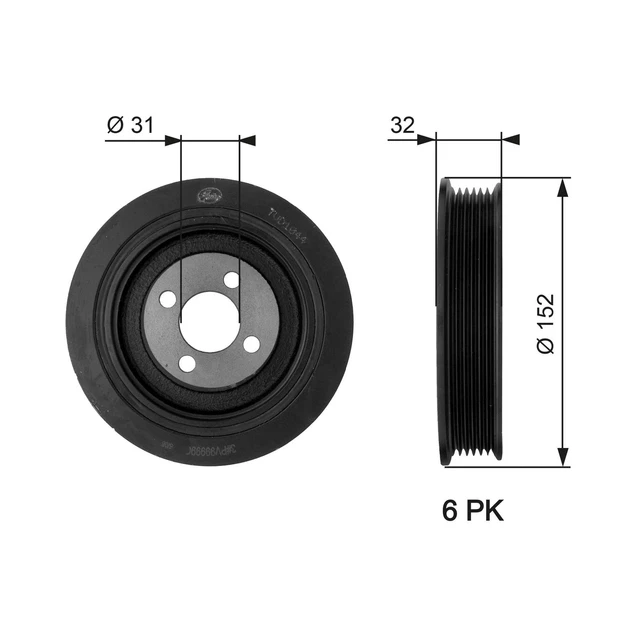 Poulie Damper Citroën Xm 2.5 Td,Peugeot Boxer Camionnette 2.5 D 4X4,2.5 Td