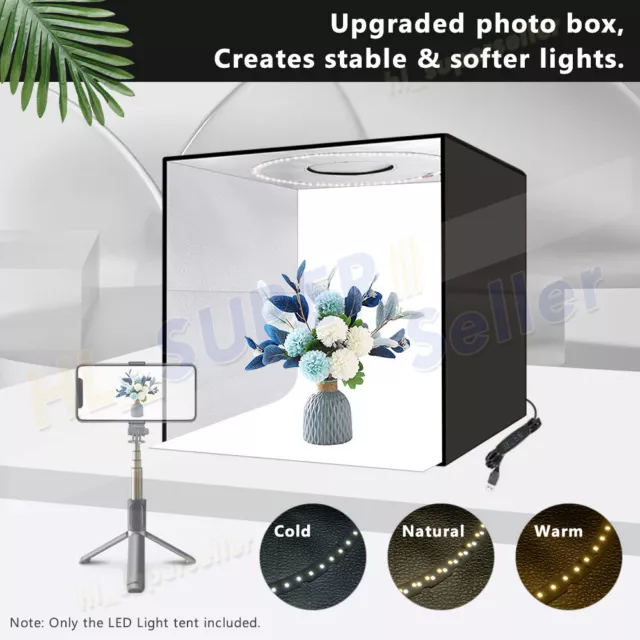 Photo Box 40CM LED Light Tent 144LED Cube Soft Box Room Bar Portable Studio 2