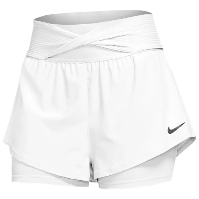 Nike Dri Fit Tennis Skort Skirt Womens Size L New With Tags White w/ Blk Logo. 2