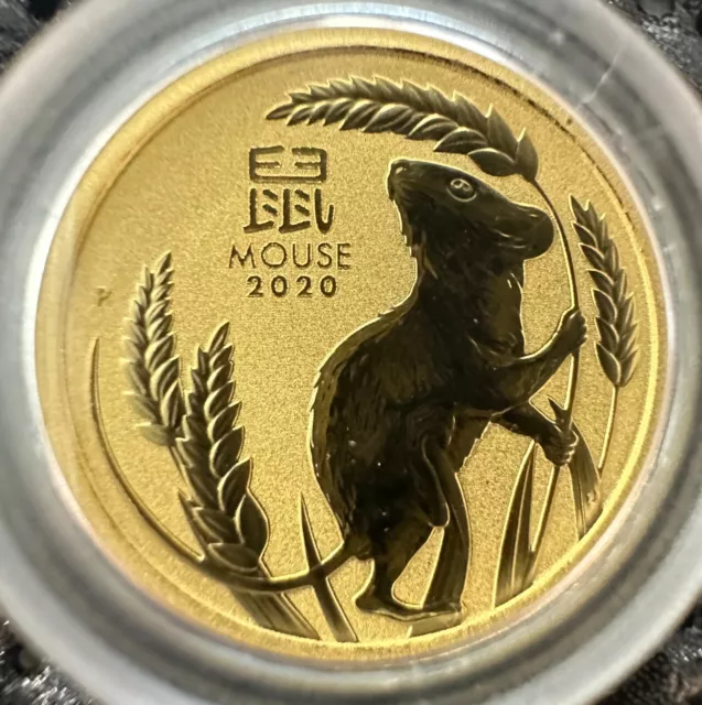 2020 Australian Lunar Year of the Mouse 1/20oz Gold Coin Perth Mint