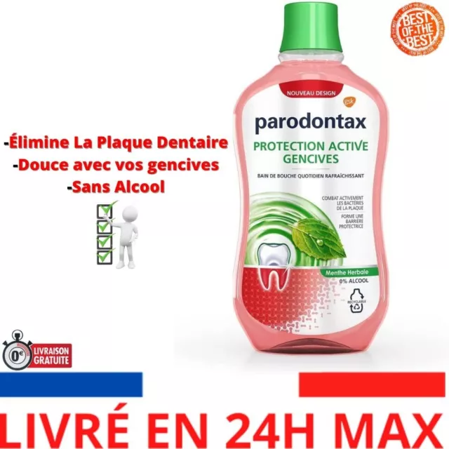 500 ml Protection Parodontax Bain de Bouche Quotidien et Herbal Sans Alcool Haut