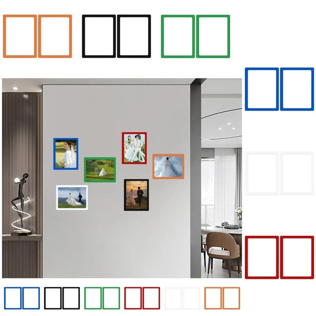 2Pcs Photo Frame Bendable Storing Magnetic Photo Holder Ornament Decor Not