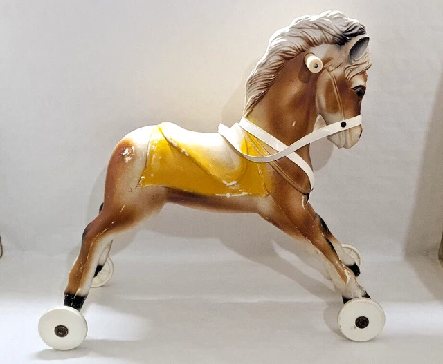 Trouvaille Vintage : Cheval à Roulette En Papier Mâché, Déco De Noël Trop Mignonne Et Rétro