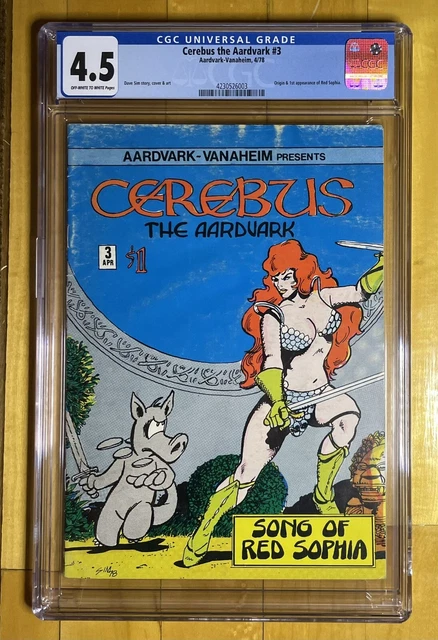 Dave Sim Cerebus the Aardvark #3 CGC 4.5 - 1st App Red Sophia - LOW CENSUS RARE