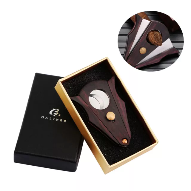 Galiner Cigar Cutter Double Guillotine Stainless Steel Blades Wood Clipper Tool