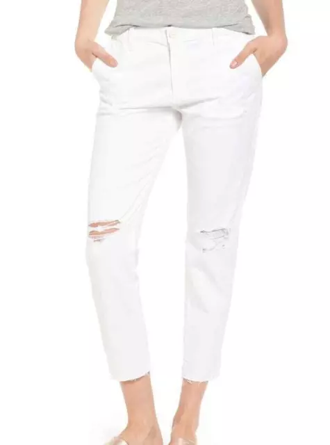 AG Tristan Crop Pantalones de mezclilla para mujer 25 blancos de altura alta envejecidos algodón