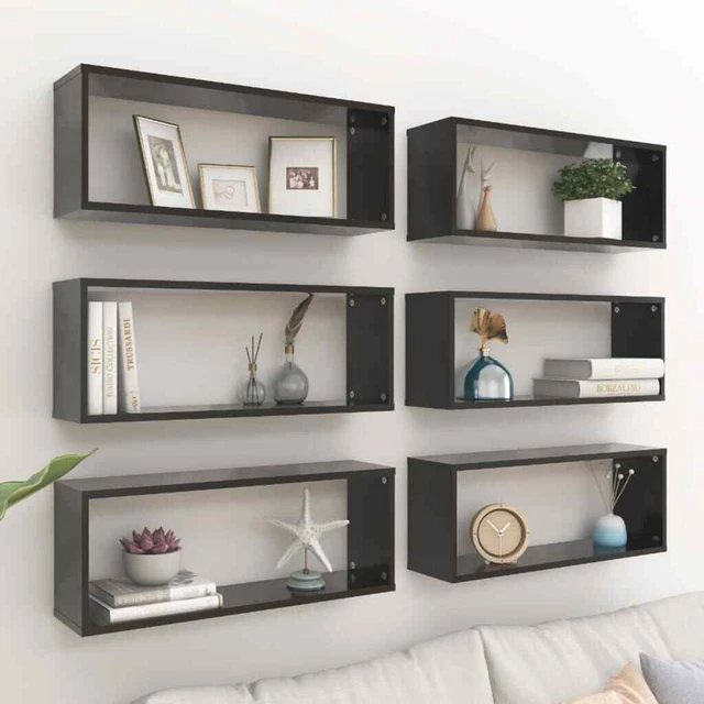 Vidaxl Mensole Parete a Cubo 6 pz Nere 60x15x23 cm in Truciolato