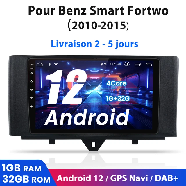 9& ANDROID 12 Stereo Autoradio Pour Benz Smart 2010-2015 Navi GPS WIFI ...