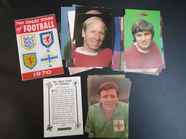 DC Thomson 1970 Die großen Stars des Fußballs Karten Einzelkartenauswahl (ef1)