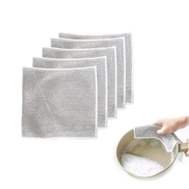 Multifunctional Metal Wire Dishwashing Rags, Stain Removal and Polishing Cloth 2