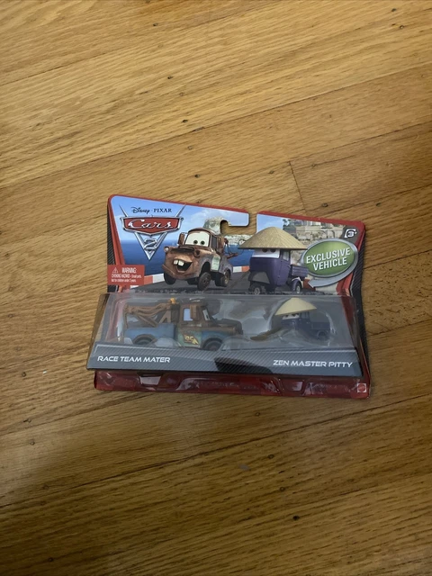 DISNEY PIXAR CARS RACE TEAM MATER AND ZEN MASTER PITTY -2 Pack.  New In Package!