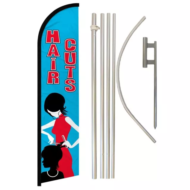 Hair Cuts Full Curve Windless Swooper Flag Pole Kit Beauty Services
